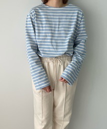 カラーボーダーバスクロングTEE