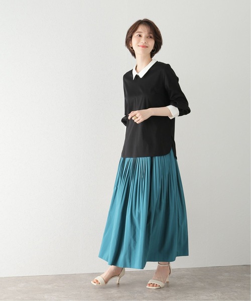 La TOTALITE（ラトータリテ）の「《追加》配色襟プルオーバー（Tシャツ/カットソー・レディース・ブラック・FREE）」の2枚目の写真