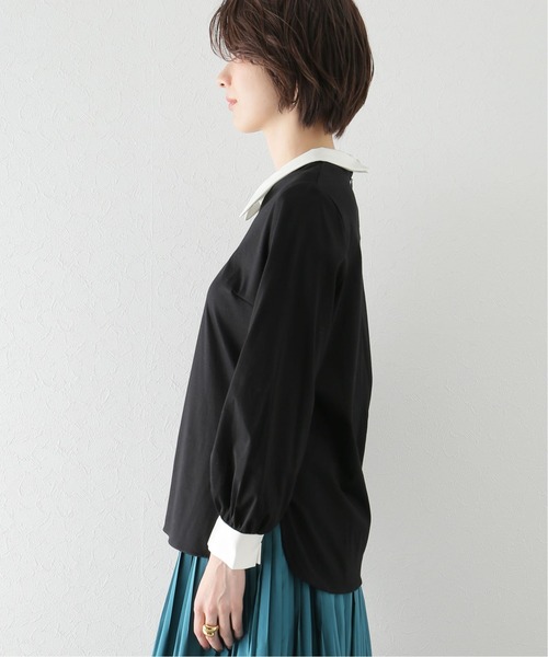 La TOTALITE（ラトータリテ）の「《追加》配色襟プルオーバー（Tシャツ/カットソー・レディース・ブラック・FREE）」の5枚目の写真