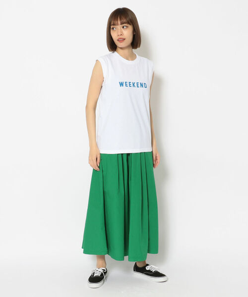 FUNG(ファング)の「FUNG/ファング Sleeveless T weekend スリーブレスティー ”ウィークエンド”(タンクトップ・レディース・ホワイト・SMALL)」の4枚目の写真