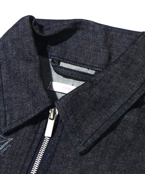 atmos pink（アトモスピンク）の「atmos pink 総柄ロゴデニムZIPトップス（デニムジャケット・レディース・ホワイト/ブラック/ブルー・FREE）」の14枚目の写真