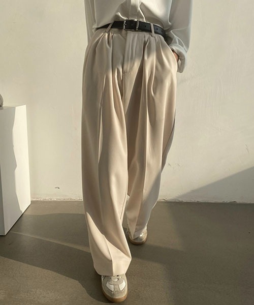 WESTBOY(ウエストボーイ)の「ダブルタックワイドスラックス WOG22S2PT07【WB ORIGINALS】(スラックス・メンズ・ブラック/ホワイト・L/M/XL)」の3枚目の写真