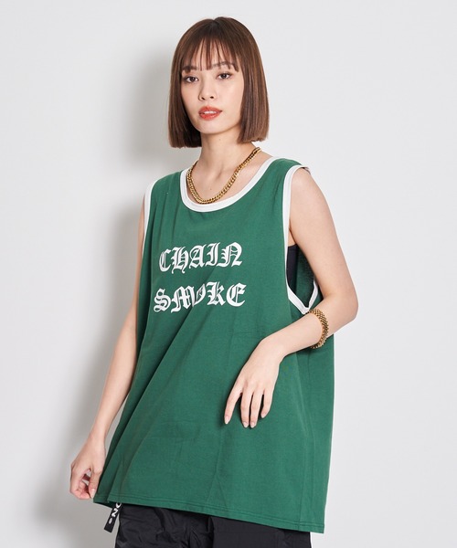 GALLIS ADDICTION（ガリスアディクション）の「GA RINGER TOP（タンクトップ・メンズ・ホワイト/グリーン/ブラック・FREE）」の3枚目の写真