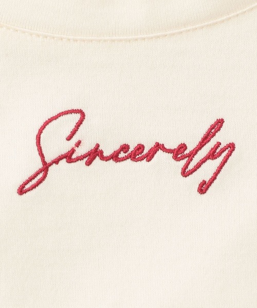 Heather(ヘザー)の「コンパクトロゴ刺繍T 283377(Tシャツ/カットソー・レディース・ホワイト×ブラック/ホワイト×レッド/ホワイト×ネイビー・FREE)」の8枚目の写真