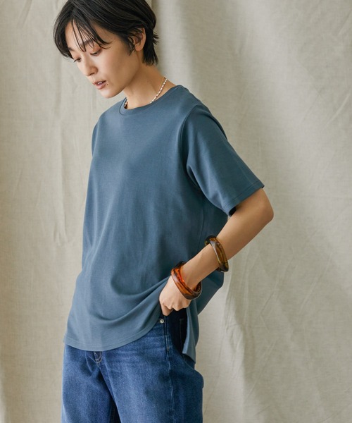 AMERICAN HOLIC(アメリカンホリック)の「Daily サイドスリットカットプルオーバー(Tシャツ/カットソー・レディース・ブラック/ブラウン/オフホワイト/ピンク/ミント/マルチ/ブルー系その他2/モカ/その他7/パープル/ブラック系その他4/ブルー・S/M/L)」の7枚目の写真