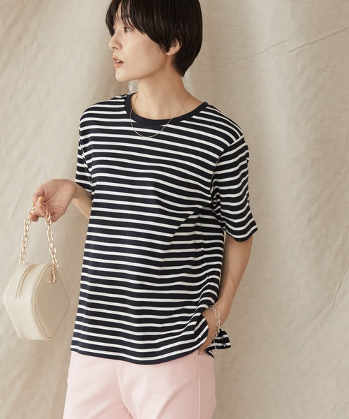 AMERICAN HOLIC(アメリカンホリック)の「Daily サイドスリットカットプルオーバー(Tシャツ/カットソー・レディース・ブラック/ブラウン/オフホワイト/ピンク/ミント/マルチ/ブルー系その他2/モカ/その他7/パープル/ブラック系その他4/ブルー・S/M/L)」の8枚目の写真