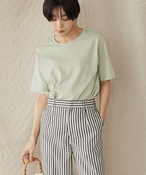 AMERICAN HOLIC(アメリカンホリック)の「Daily サイドスリットカットプルオーバー(Tシャツ/カットソー・レディース・ブラック/ブラウン/オフホワイト/ピンク/ミント/マルチ/ブルー系その他2/モカ/その他7/パープル/ブラック系その他4/ブルー・S/M/L)」の6枚目の写真