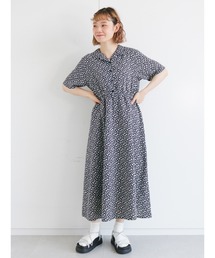 花柄開襟ワンピース
