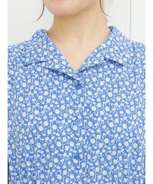 ehka sopo（エヘカソポ）の「花柄開襟ワンピース（ワンピース・レディース・ブラック/ブルー/グリーン・ﾌﾘ-）」の18枚目の写真