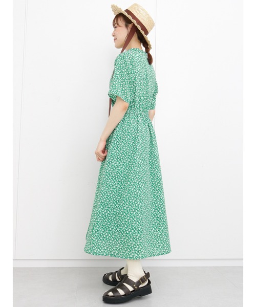 ehka sopo（エヘカソポ）の「花柄開襟ワンピース（ワンピース・レディース・ブラック/ブルー/グリーン・ﾌﾘ-）」の8枚目の写真