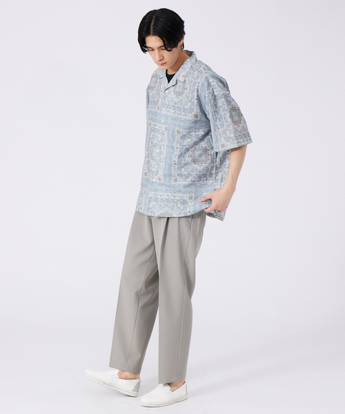 ABAHOUSE(アバハウス)の「WEB限定 ビッグシルエット 総柄プリント オープンカラーシャツ(シャツ/ブラウス・メンズ・グリーン系その他/ブラック系その他/グレー系その他・46/48)」の6枚目の写真
