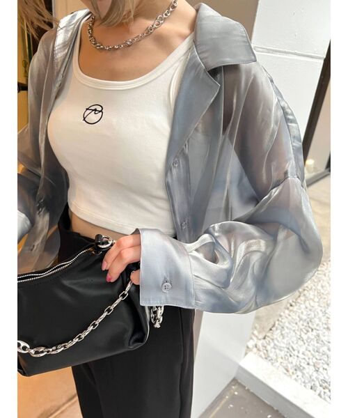 EMODA（エモダ）の「エアリールーズシャツ（シャツ/ブラウス・レディース・ホワイト/ブラック/その他/グレー・FREE）」の10枚目の写真