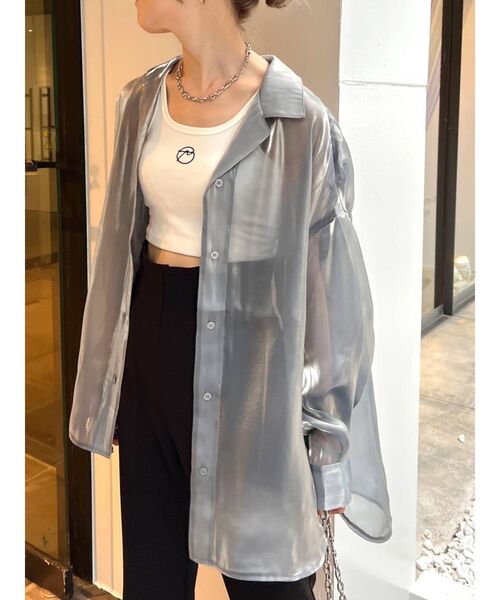 EMODA（エモダ）の「エアリールーズシャツ（シャツ/ブラウス・レディース・ホワイト/ブラック/その他/グレー・FREE）」の9枚目の写真