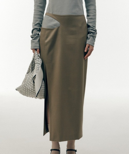 【美品】LOW CLASSIC Curve Hole Long Skirt M LOW CLASSIC（ロウ クラシック）の「CURVE HOLE LONG SKIRT