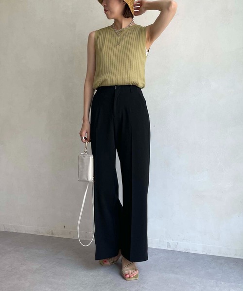 CAPRICIEUX LE'MAGE（カプリシューレマージュ）の「バックスリットストレッチパンツ（その他パンツ・レディース・ブラック/イエロー/グリーン/ホワイト系その他・38/36）」の10枚目の写真