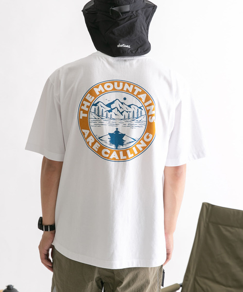 EKAL（エカル）の「EKAL　The mountains Circle T-shirts（Tシャツ/カットソー・メンズ・ホワイト/グリーン・MEDIUM/LARGE）」の6枚目の写真
