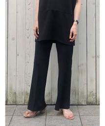 Samansa Mos2 blue | 裾スリットパンツ【セットアップ可】(その他パンツ)