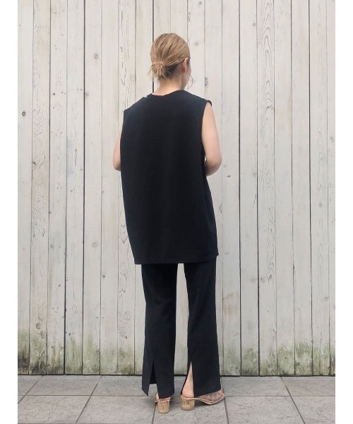 Samansa Mos2 blue（サマンサモスモスブルー）の「裾スリットパンツ【セットアップ可】（その他パンツ・レディース・ブラック/オレンジ/モカ・ﾌﾘ-）」の8枚目の写真