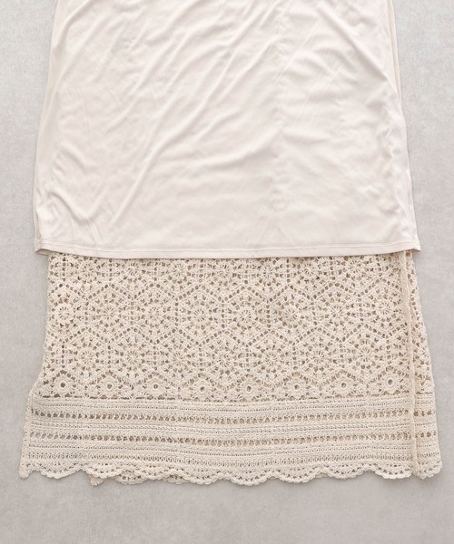 LEPSIM（レプシィム）の「レースナロースカート　350712（スカート・レディース・ブラック/オフホワイト・FREE）」の4枚目の写真