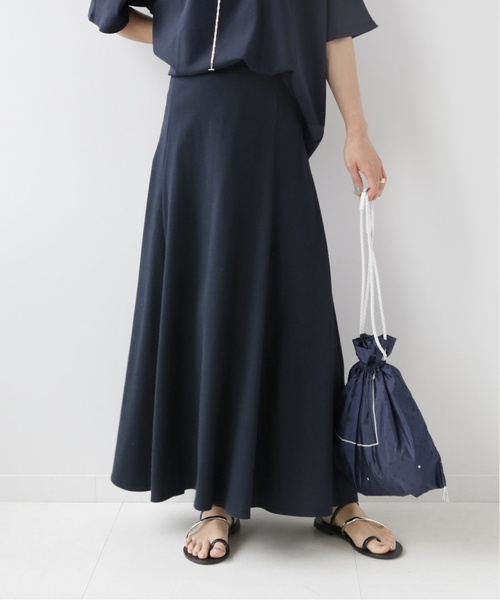 JOURNAL STANDARD relume(ジャーナルスタンダード レリューム)の「《追加》ハイツイストコットンフレアースカート(スカート・レディース・ネイビー・FREE)」の1枚目の写真