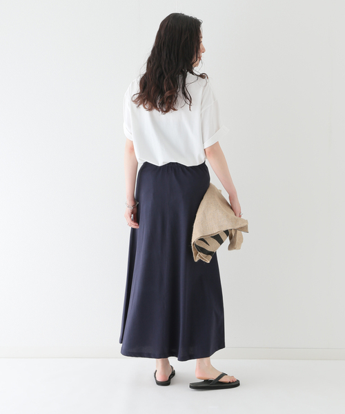 JOURNAL STANDARD relume(ジャーナルスタンダード レリューム)の「《追加》ハイツイストコットンフレアースカート(スカート・レディース・ネイビー・FREE)」の2枚目の写真
