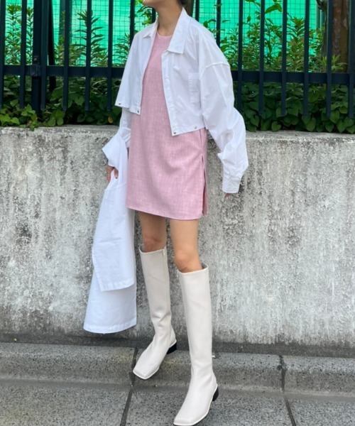 AMAIL(アマイル)の「Mini box inshorts dress(サロペット/オーバーオール・レディース・ブラック/ベージュ/ピンク・FREE)」の3枚目の写真