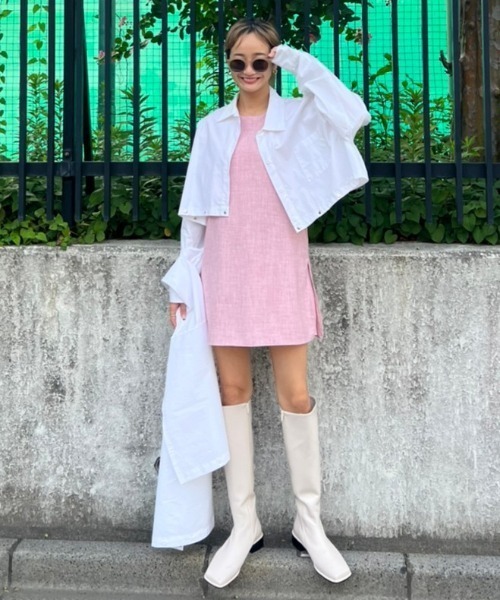 AMAIL(アマイル)の「Mini box inshorts dress(サロペット/オーバーオール・レディース・ブラック/ベージュ/ピンク・FREE)」の5枚目の写真