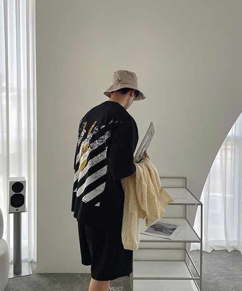 ASCLO(エジュクロ)の「ASCLO Safe Over Short Sleeve T Shirt (3color)(Tシャツ/カットソー・メンズ・チャコールグレー/ブラック/アイボリー・FREE)」の6枚目の写真