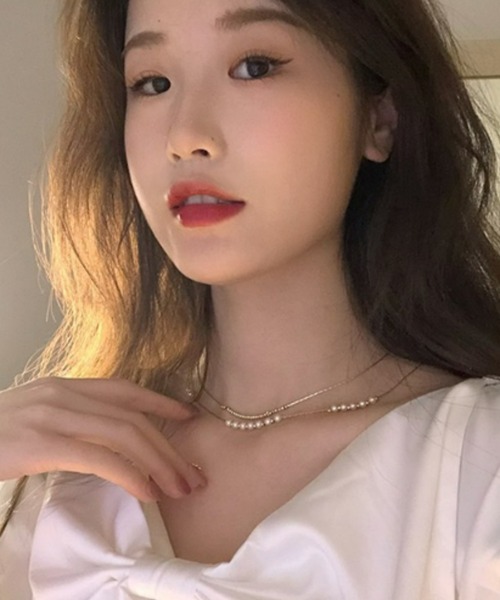 LAC-VERT（ラック・ヴェール）の「ゴールドダブルパールネックレス（ネックレス・レディース・ゴールド・FREE）」の2枚目の写真