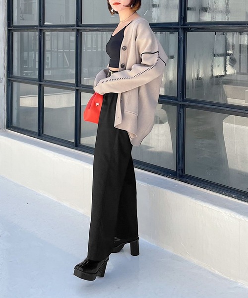 PAGEBOY(ページボーイ)の「交織ツイルワイドパンツ(その他パンツ・レディース・ブラック/モカ/グレイッシュベージュ・FREE)」の6枚目の写真