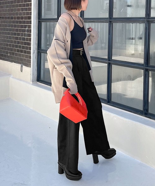 PAGEBOY(ページボーイ)の「交織ツイルワイドパンツ(その他パンツ・レディース・ブラック/モカ/グレイッシュベージュ・FREE)」の8枚目の写真