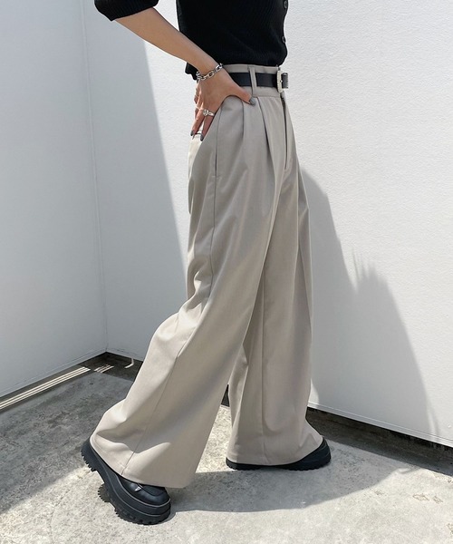 PAGEBOY(ページボーイ)の「交織ツイルワイドパンツ(その他パンツ・レディース・ブラック/モカ/グレイッシュベージュ・FREE)」の9枚目の写真