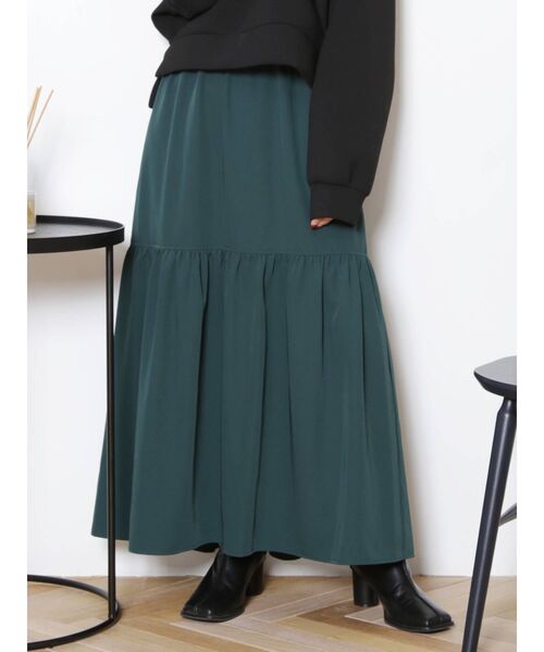 MURUA（ムルーア）の「ギャザーマキシスカート（スカート・レディース・ブラック/グリーン/その他1・FREE）」の3枚目の写真