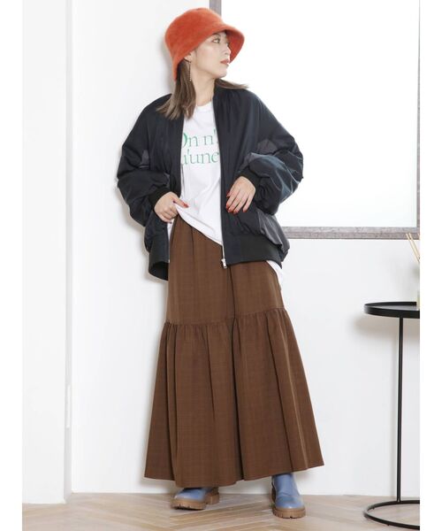 MURUA（ムルーア）の「ギャザーマキシスカート（スカート・レディース・ブラック/グリーン/その他1・FREE）」の7枚目の写真