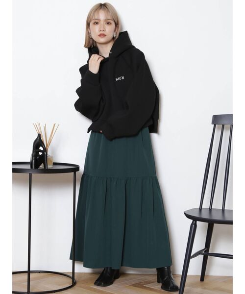 MURUA（ムルーア）の「ギャザーマキシスカート（スカート・レディース・ブラック/グリーン/その他1・FREE）」の5枚目の写真