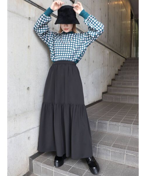 MURUA（ムルーア）の「ギャザーマキシスカート（スカート・レディース・ブラック/グリーン/その他1・FREE）」の8枚目の写真