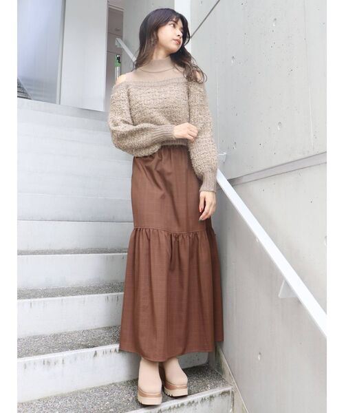 MURUA（ムルーア）の「ギャザーマキシスカート（スカート・レディース・ブラック/グリーン/その他1・FREE）」の6枚目の写真