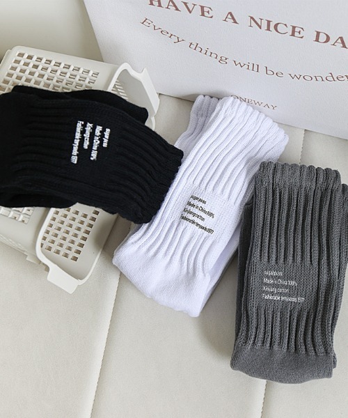 Vipoa（ヴィポア）の「ヘビーウェイトリブソックス（ソックス/靴下・レディース・ホワイト/ブラック/グレー/アイボリー・FREE）」の9枚目の写真
