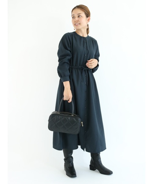 Te chichi TERRASSE（テチチテラス）の「ウエストギャザーワンピース（ワンピース・レディース・ネイビー/キャメル/ブルー・ﾌﾘ-）」の7枚目の写真