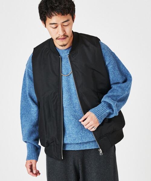 B.C STOCK（ベーセーストック）の「MA-1 ミリタリーベスト（ブルゾン・メンズ・ブラック/カーキ・MEDIUM/LARGE）」の7枚目の写真