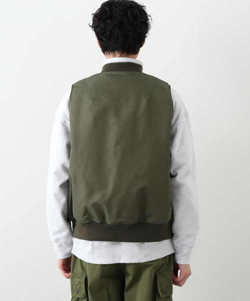 B.C STOCK（ベーセーストック）の「MA-1 ミリタリーベスト（ブルゾン・メンズ・ブラック/カーキ・MEDIUM/LARGE）」の5枚目の写真