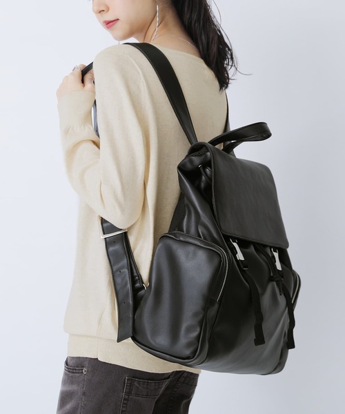 osharewalker（オシャレウォーカー）の「【廃盤】『ジップデザインリュック』（バックパック/リュック・メンズ・ブラック・FREE）」の4枚目の写真