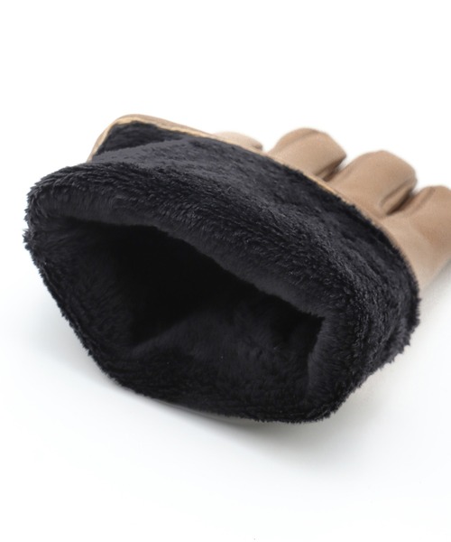 Honeys（ハニーズ）の「フェイクレザー手袋（手袋・レディース・ブラック/ダークブラウン/キャメル・FREE）」の5枚目の写真