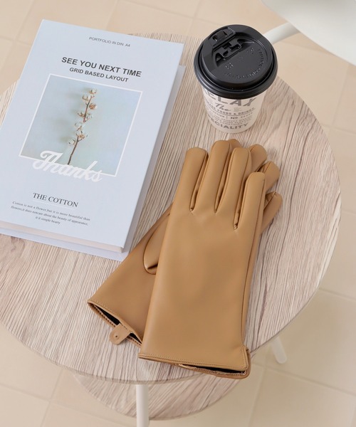 Honeys（ハニーズ）の「フェイクレザー手袋（手袋・レディース・ブラック/ダークブラウン/キャメル・FREE）」の19枚目の写真