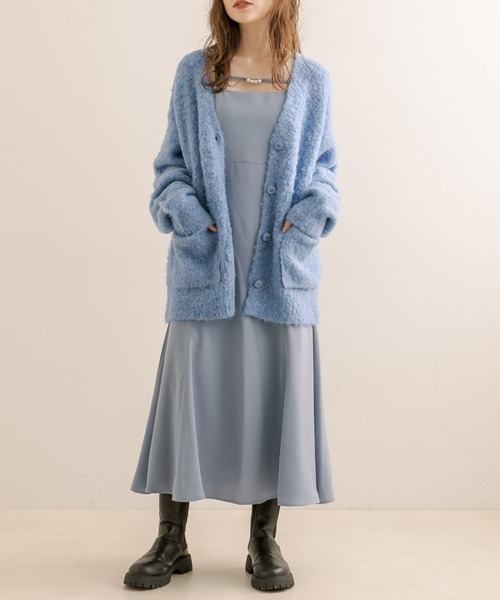 OLIVE des OLIVE（オリーブデオリーブ）の「Aimerianejoieキャミワンピース（ワンピース・レディース・サックスブルー/ブラック/オフホワイト/ピンク/ブラウン/ラベンダー/ミント・FREE）」の6枚目の写真