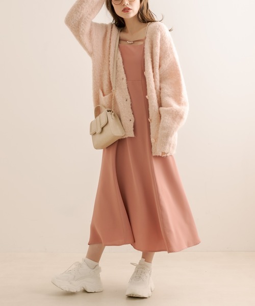 OLIVE des OLIVE（オリーブデオリーブ）の「Aimerianejoieキャミワンピース（ワンピース・レディース・サックスブルー/ブラック/オフホワイト/ピンク/ブラウン/ラベンダー/ミント・FREE）」の7枚目の写真