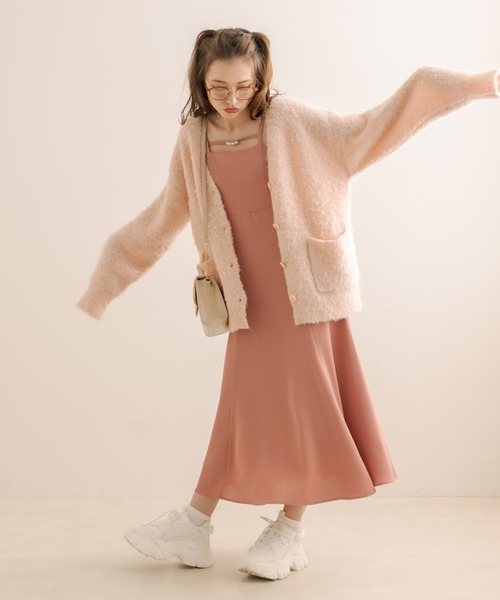 OLIVE des OLIVE（オリーブデオリーブ）の「Aimerianejoieキャミワンピース（ワンピース・レディース・サックスブルー/ブラック/オフホワイト/ピンク/ブラウン/ラベンダー/ミント・FREE）」の10枚目の写真