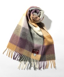 Joshua Ellis（ジョシュアエリス）の「【Joshua Ellis】ブリティッシュ Plain&Textile Cashmere Stole B（マフラー・パープル系）」