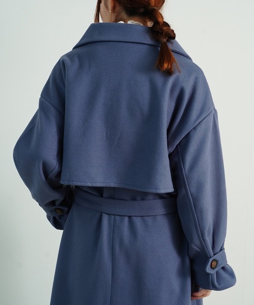 Fizz(フィズ)の「【Fizz/フィズ】 ウールライク ベルト付きダブルボタンロングコート(トレンチコート・レディース・ベージュ/アイボリー/ブラック/ブルー・M)」の16枚目の写真