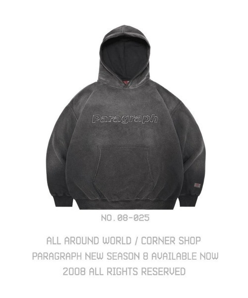 Paragraph(パラグラフ)の「PARAGRAPH(パラグラフ)/22AW Vintage Wash Hoodie/ヴィンテージ ウォッシュ フーディー/No.025(パーカー・レディース・グレー/ブラック・FREE)」の2枚目の写真